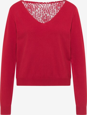 Pullover di faina in rosso: frontale