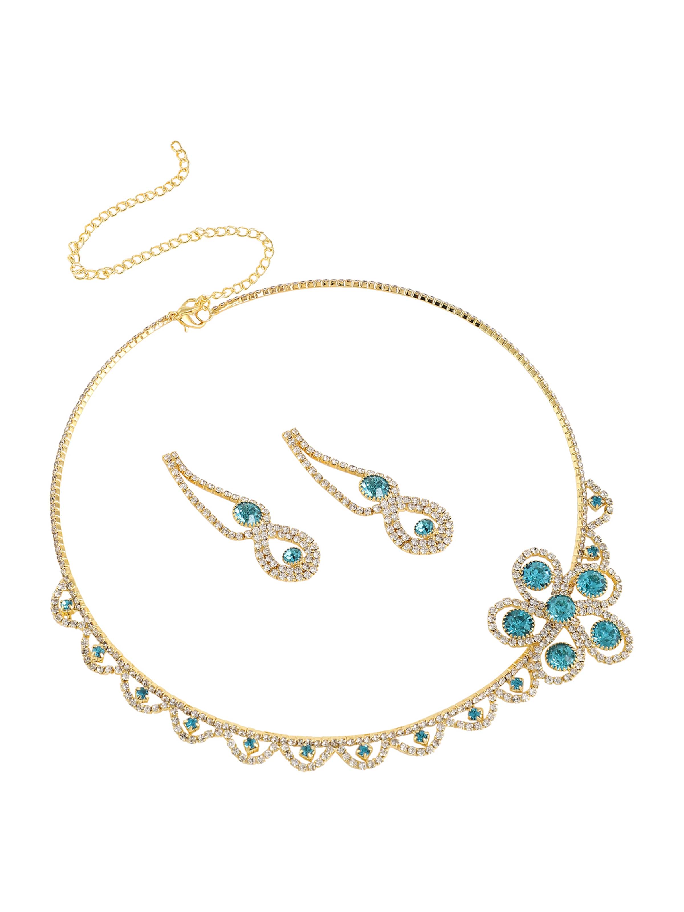 Set de bijuterii 'Swaraj' de la SOHI pe albastru: față