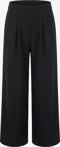 faina - Loosefit Calças com pregas em preto: frente