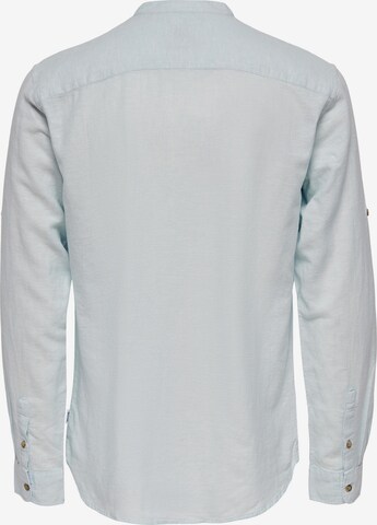 Coupe slim Chemise 'Caiden' Only & Sons en bleu