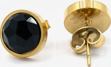 Sergio Engel Earrings 'Beach Ohrring 04 wasserfester vergoldeter Ohrstecker mit Naturstein' in Black: front