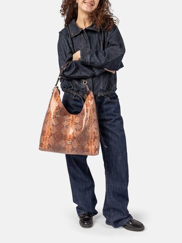 Clio Handbag 'CARRY RAINBOW PYTHON' in Pink