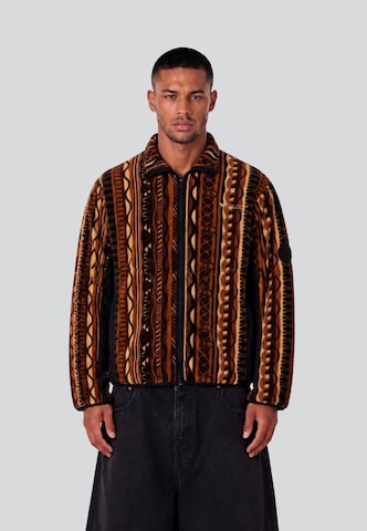 Colucci Fleece jas in Bruin: voorkant