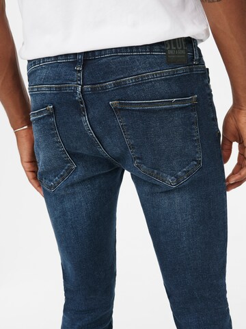 Only & Sons Skinny Jeans 'Warp' in Blauw