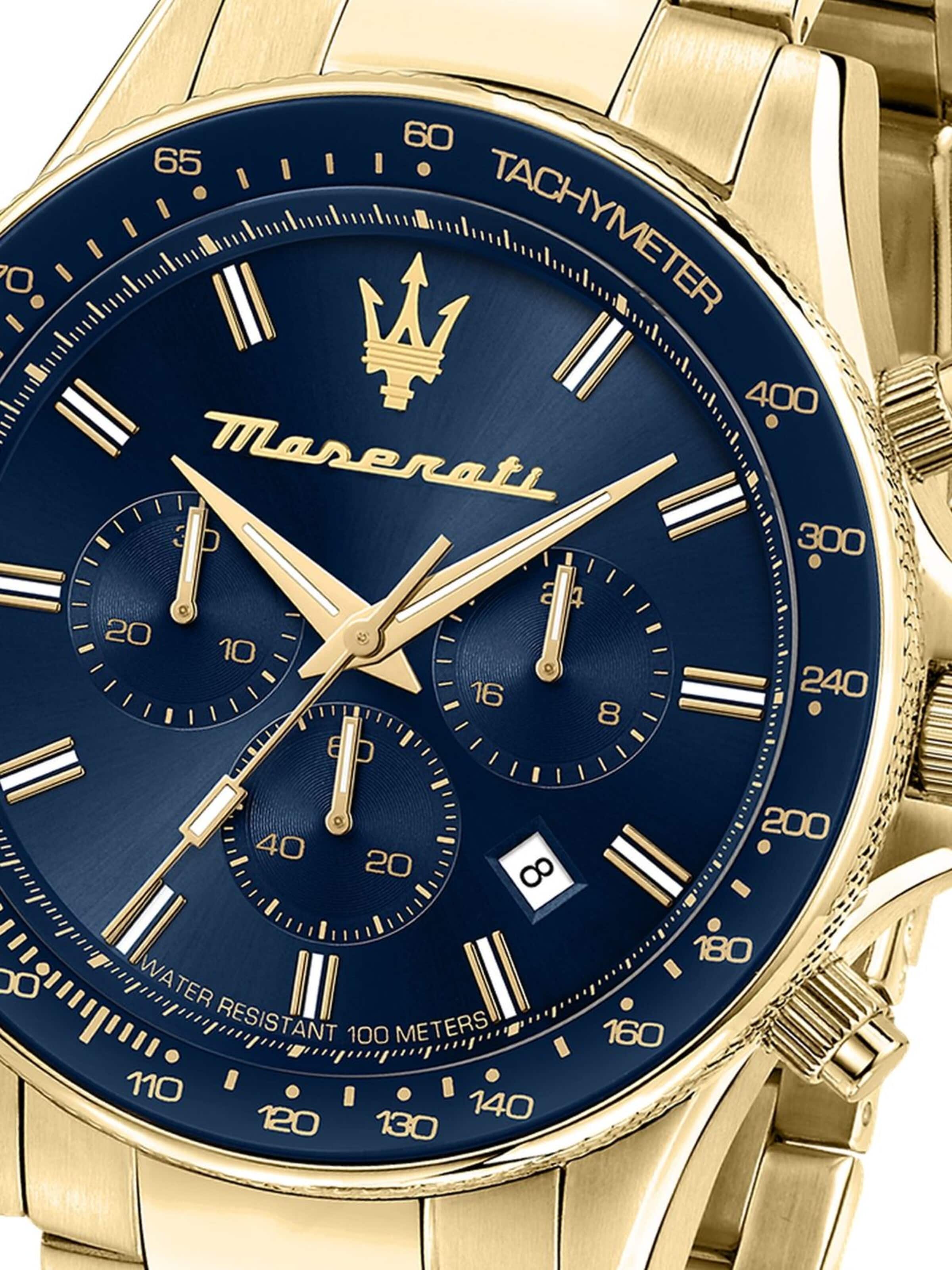 Montre à affichage analogique Maserati en or