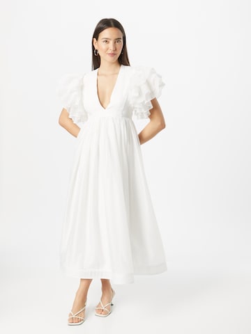 Coast Šaty 'Ivory Mega Ruffle Full Skirted Dress' – bílá: přední strana