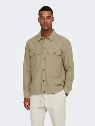 Only & Sons Regular Fit Skjorte 'Kennet' i beige: forside