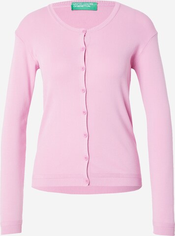 Cardigan UNITED COLORS OF BENETTON en rose : devant