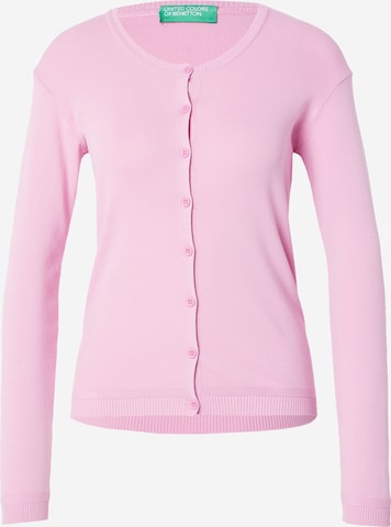 Cardigan UNITED COLORS OF BENETTON en rose : devant