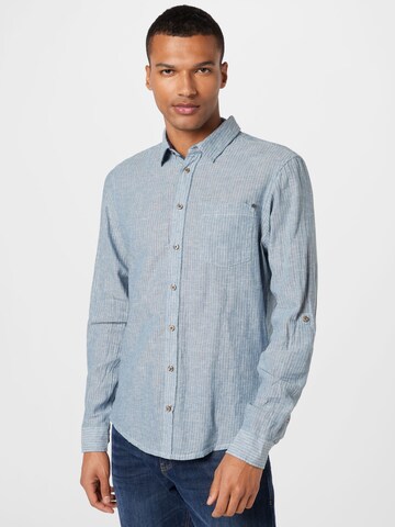 Coupe regular Chemise BLEND en bleu : devant