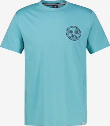 LERROS Lässiges, unifarbenes T-Shirt aus reiner Baumwolle mit Print in Blau: Vorderseite