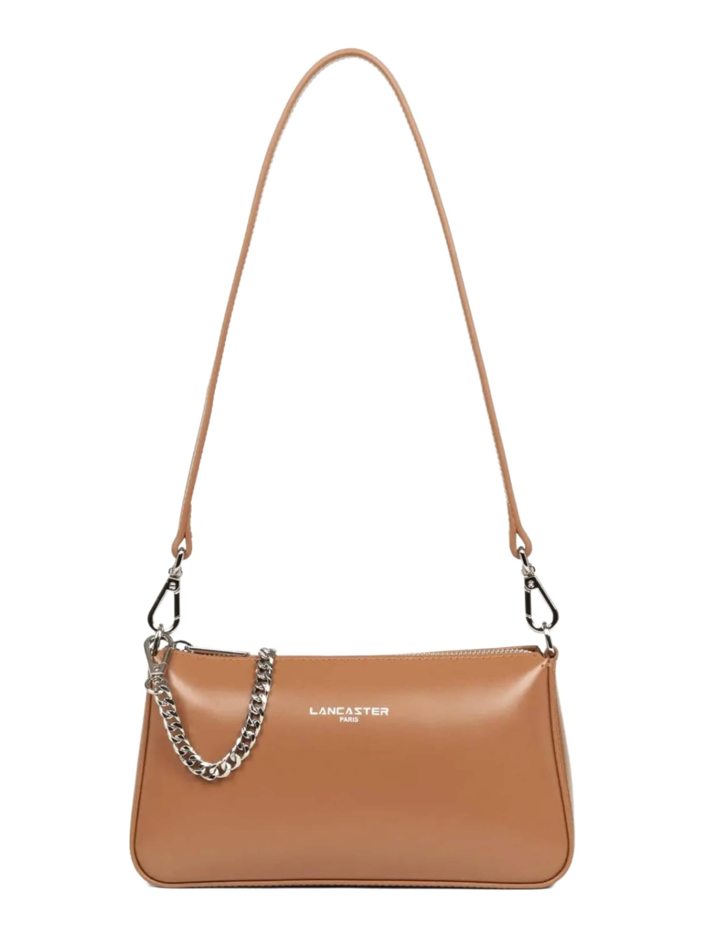 LANCASTER Paris Shoulder Bag 'Lancaster Sac cuir Suave Even Camel' in Brown: front