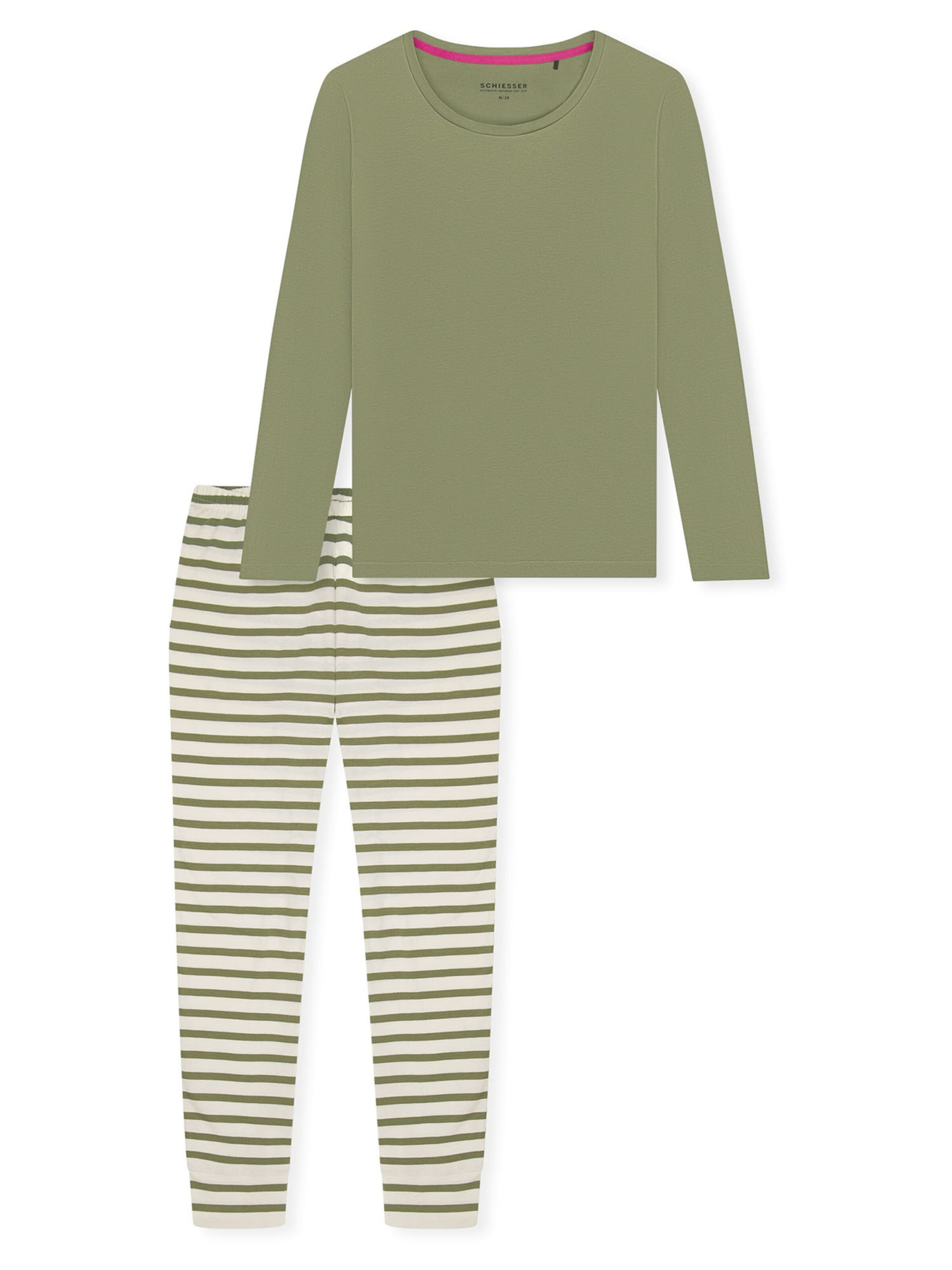 SCHIESSER Pajama ' Casual Essentials ' in Green: front