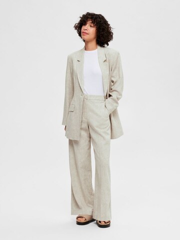 Wide Leg Pantalon à plis SELECTED FEMME en beige