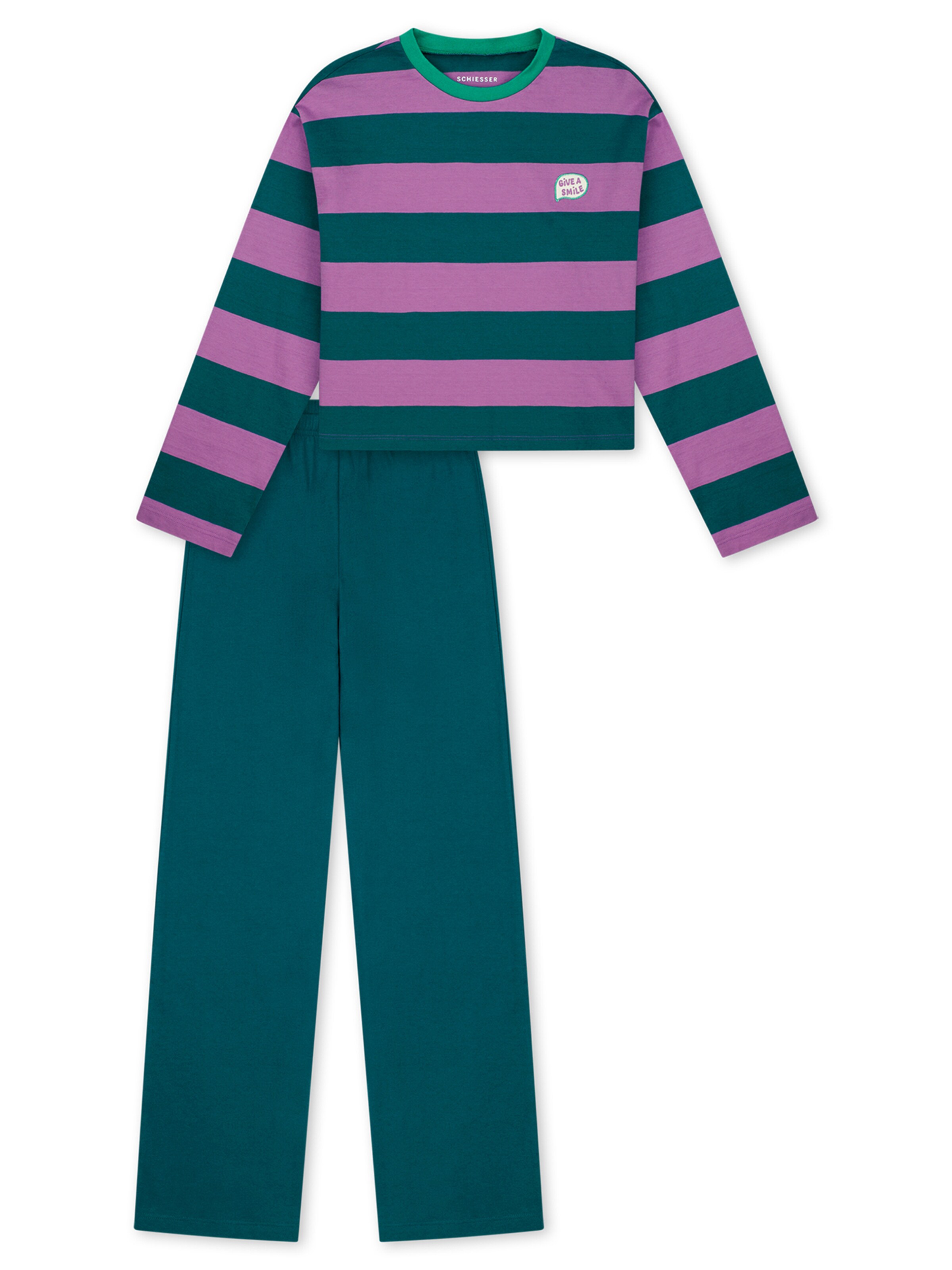 Pyjama ' Nightwear ' SCHIESSER en vert : devant