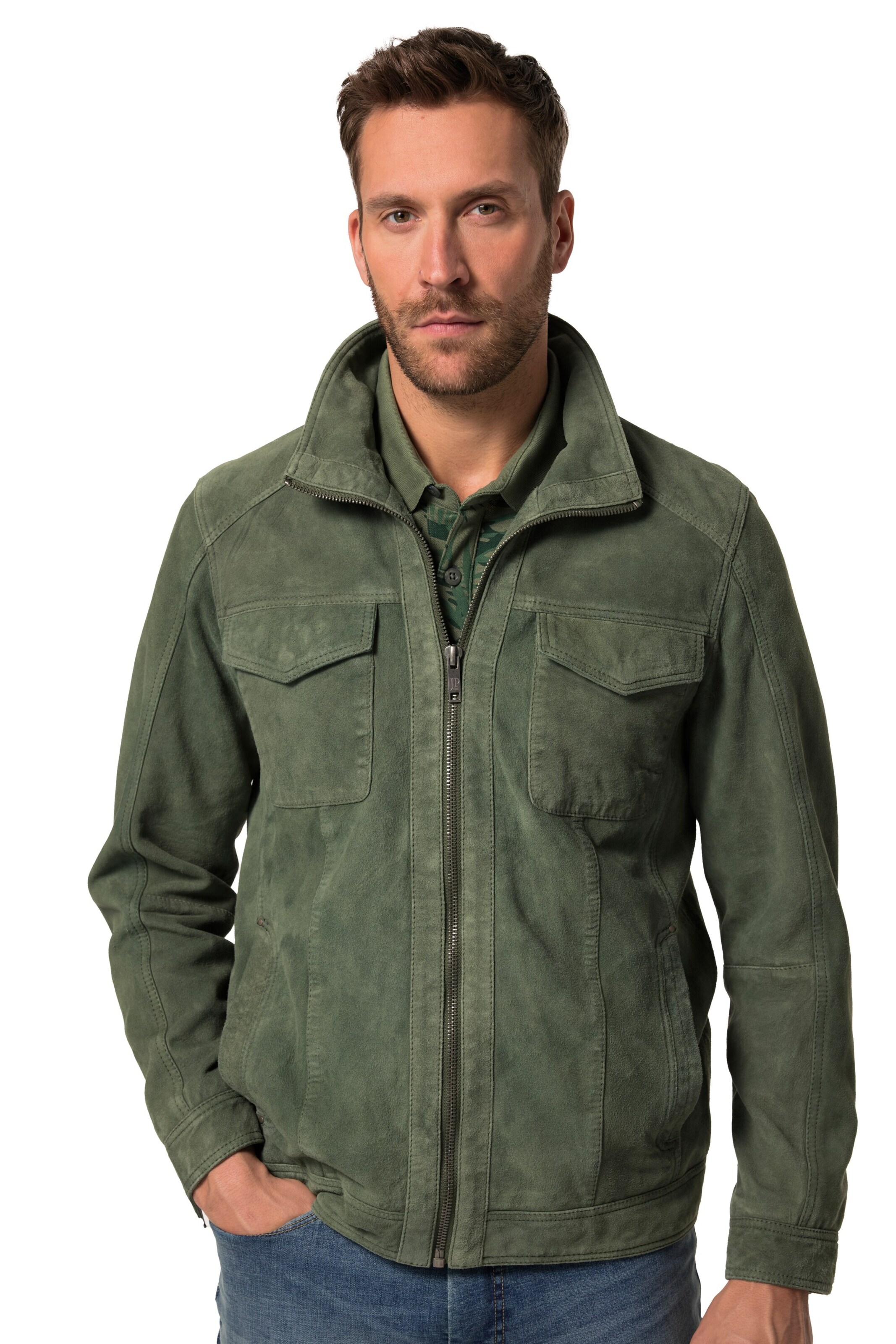 JP1880 Tussenjas in Grijs: voorkant