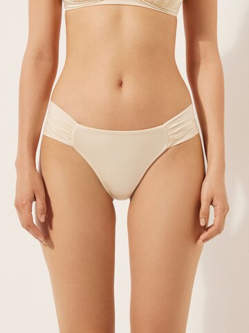 CALZEDONIA Bikini Bottoms in Beige: front
