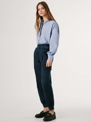 Pepe Jeans Tapered Pleat-front trousers 'Sira' in Blue