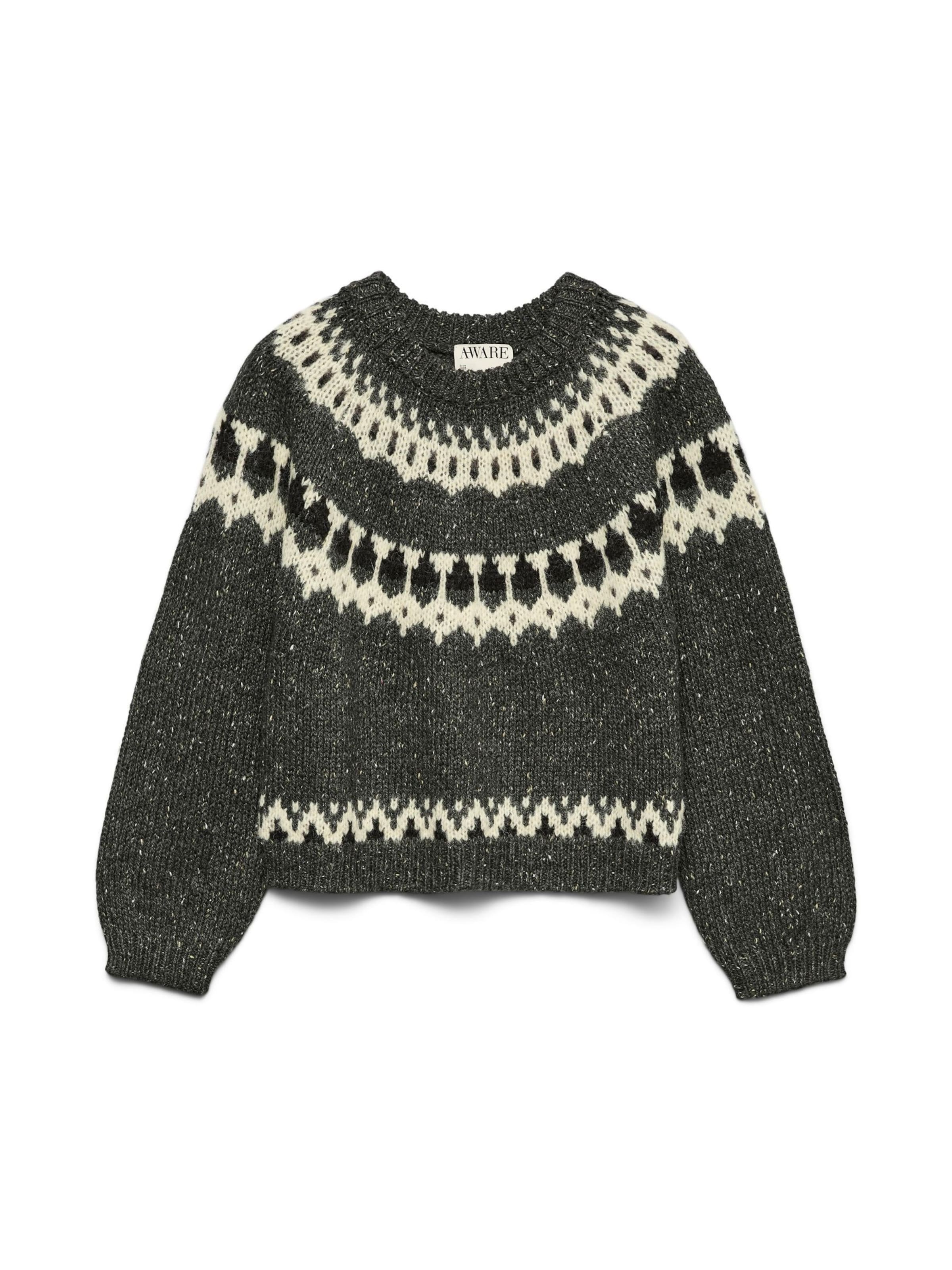 Aware Jersey 'AWTILLIE' en gris oscuro / negro / blanco lana, Vista del producto