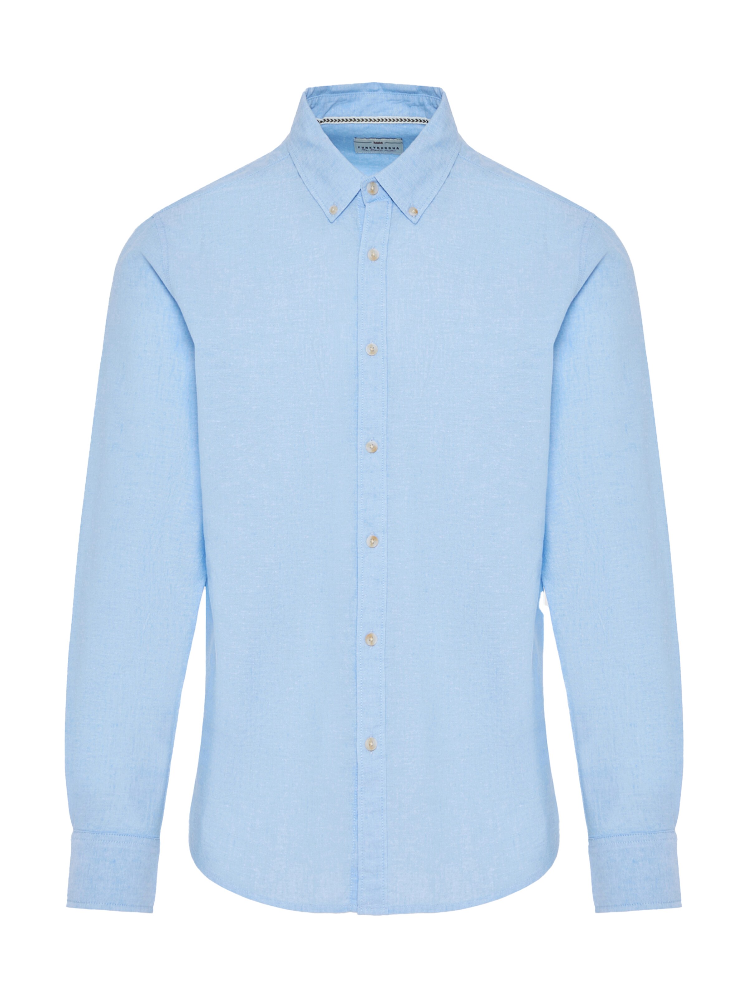 Funky Buddha Regular fit Πουκάμισο σε μπλε: μπροστά