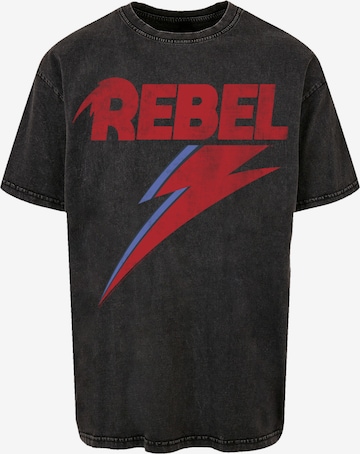 T-Shirt 'David Bowie Distressed Rebel' F4NT4STIC en noir : devant