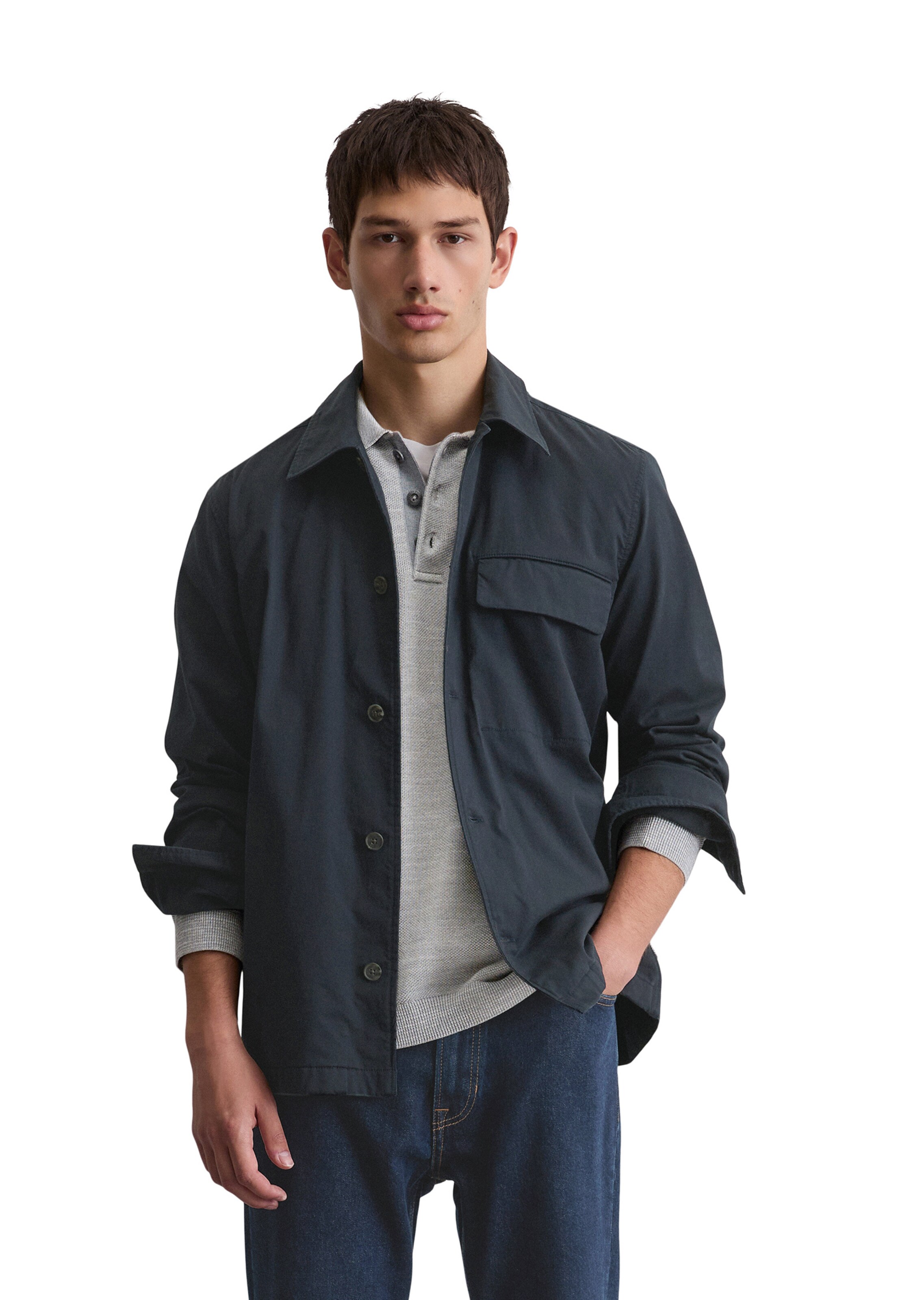 Marc O'Polo Comfort fit Overhemd in Blauw: voorkant