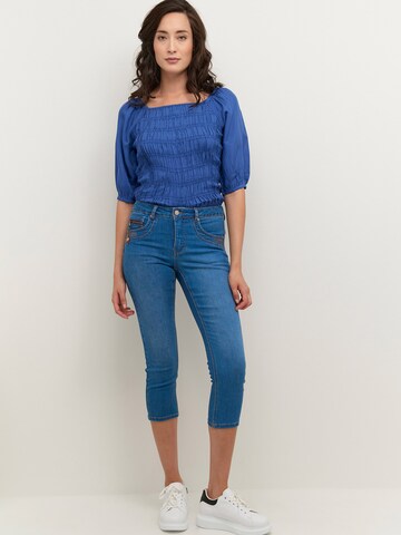 Cream Skinny Jeans 'Brenda' in Blue