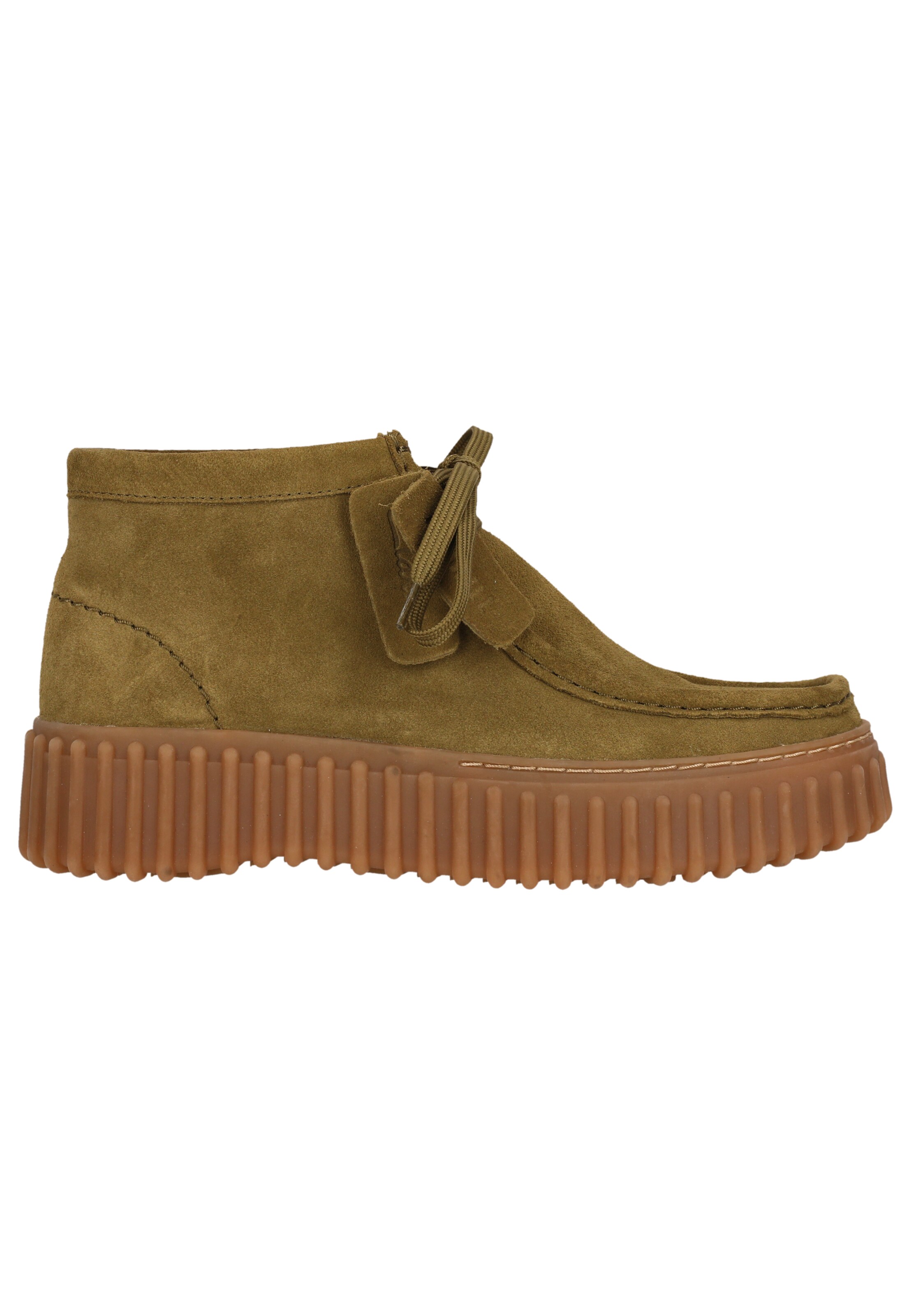 CLARKS Lace-Up Ankle Boots 'Torhill Moss' in Green