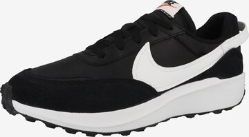 Baskets basses 'Waffle Debut' Nike Sportswear en noir : devant