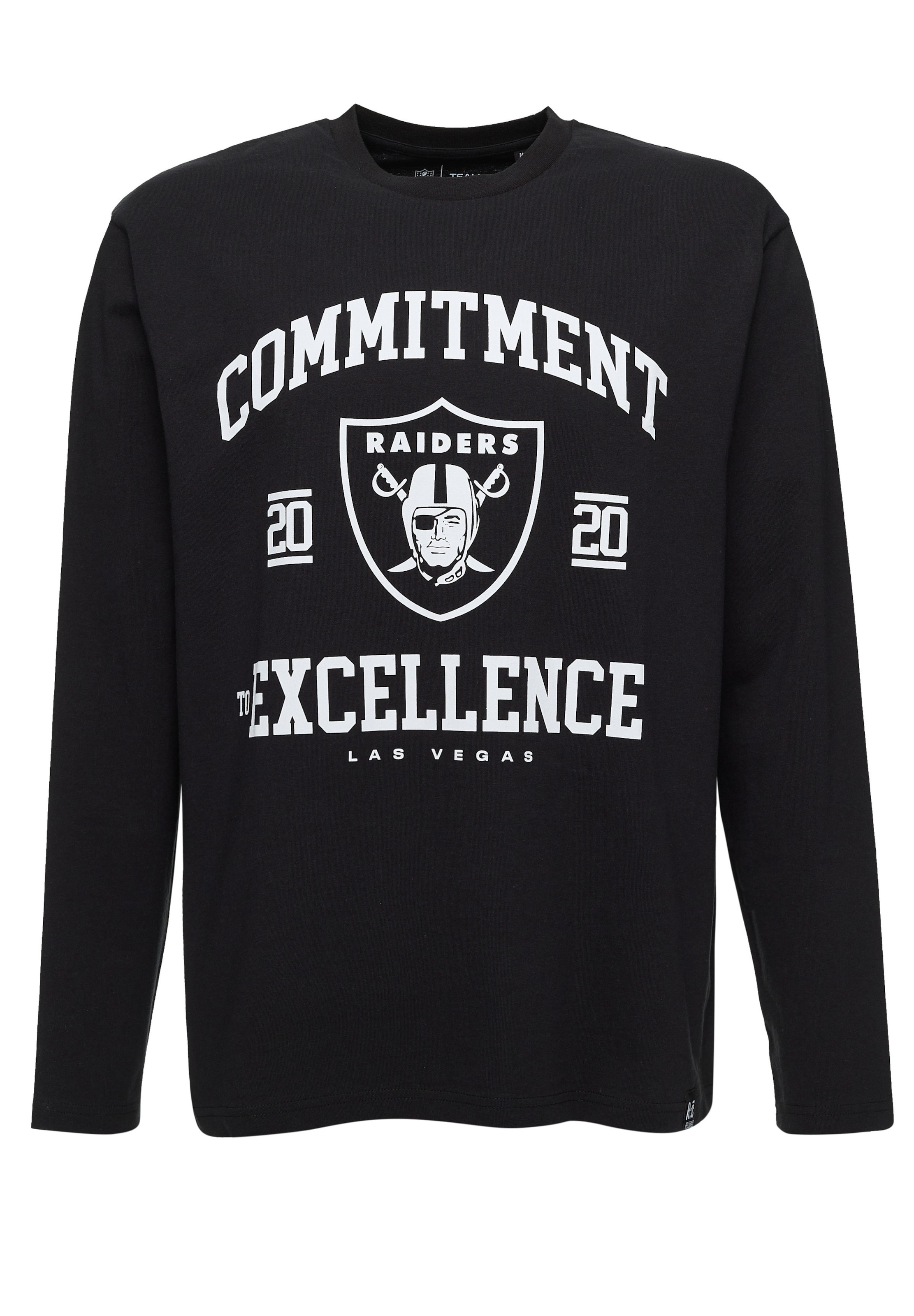 Recovered Sweatshirt 'NFL Raiders Commitment To Excellence Relaxed' in Schwarz: Vorderseite