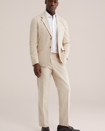 WE Fashion Slim fit Poslovni suknjič  | bež barva