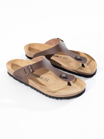 Bayton T-Bar Sandals 'Mercure' in Brown