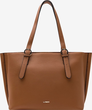 L.CREDI Shopper in Brown: front