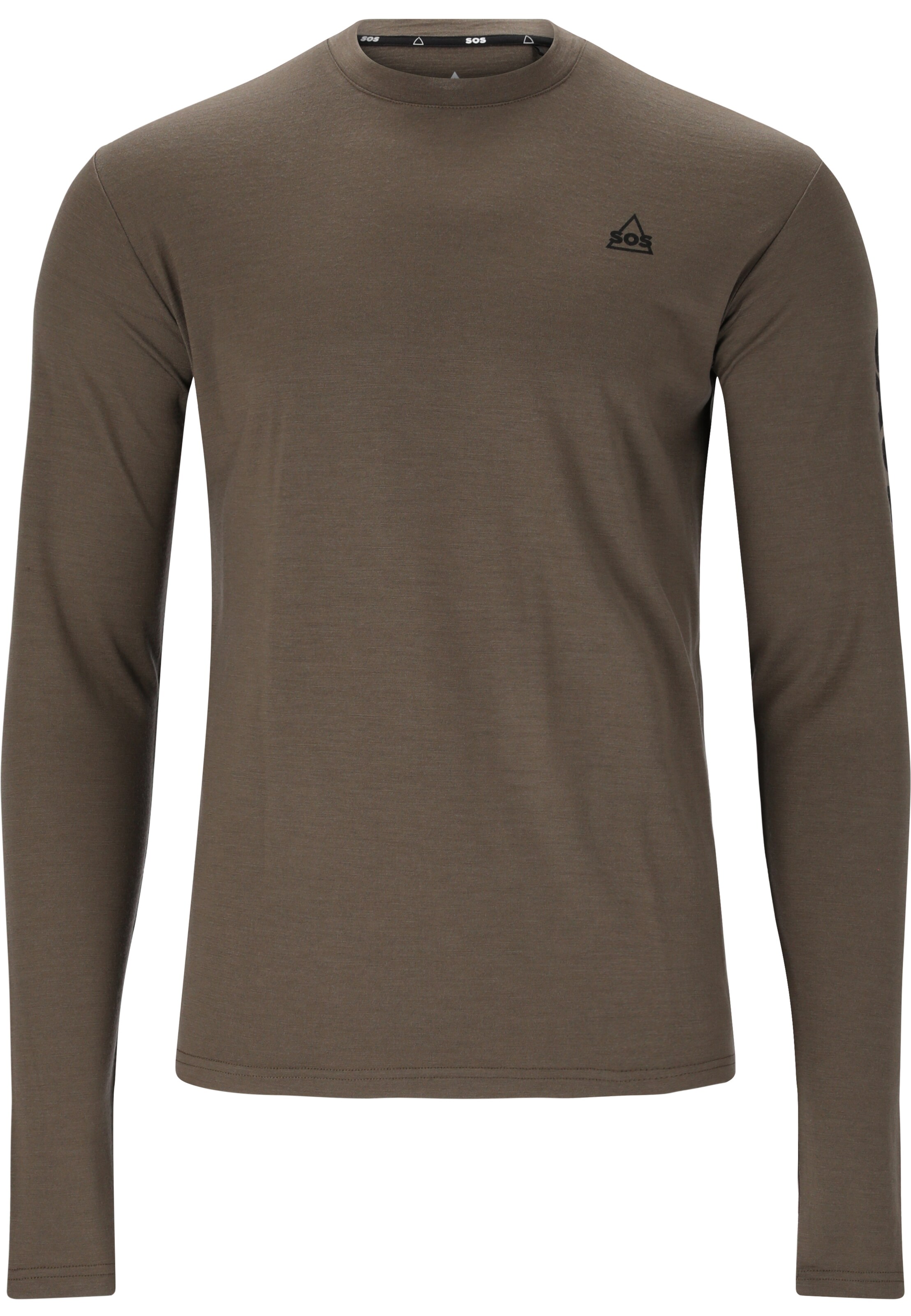 SOS Langarmshirt 'Røldal' in Braun: Vorderseite