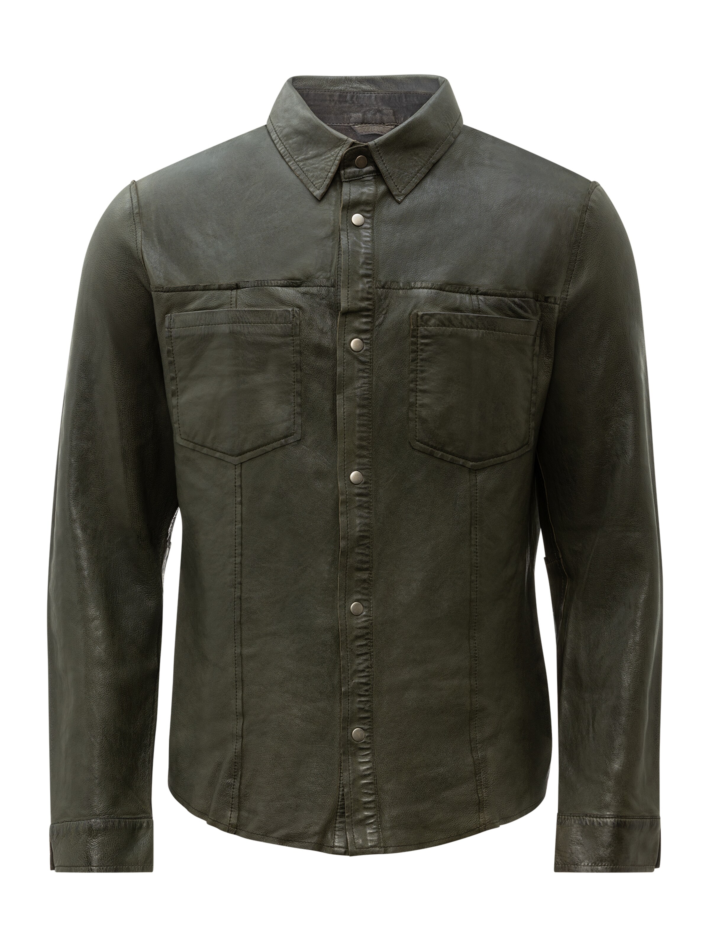 RICANO - Ajuste estrecho Camisa 'Das Reverse' en verde: frente