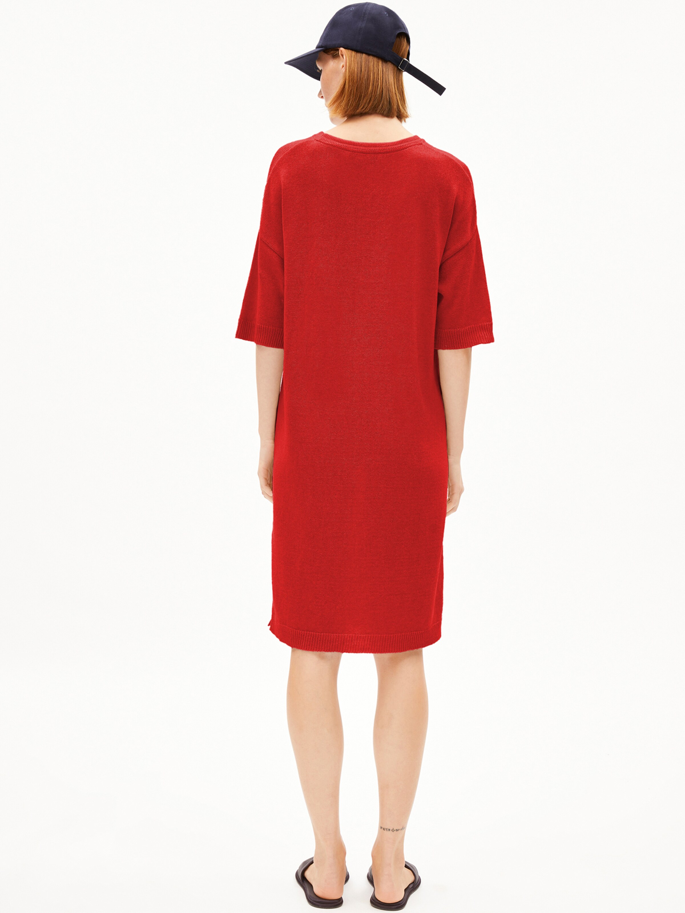 ARMEDANGELS Gebreide jurk in Oranje: voorkant