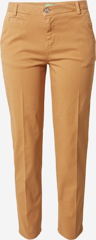 Pantalon à plis UNITED COLORS OF BENETTON en beige : devant