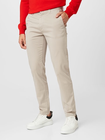 BOSS Orange Slimfit Chino 'Taber' in Grijs: voorkant