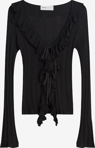 Bershka Neuletakki värissä musta: etupuoli