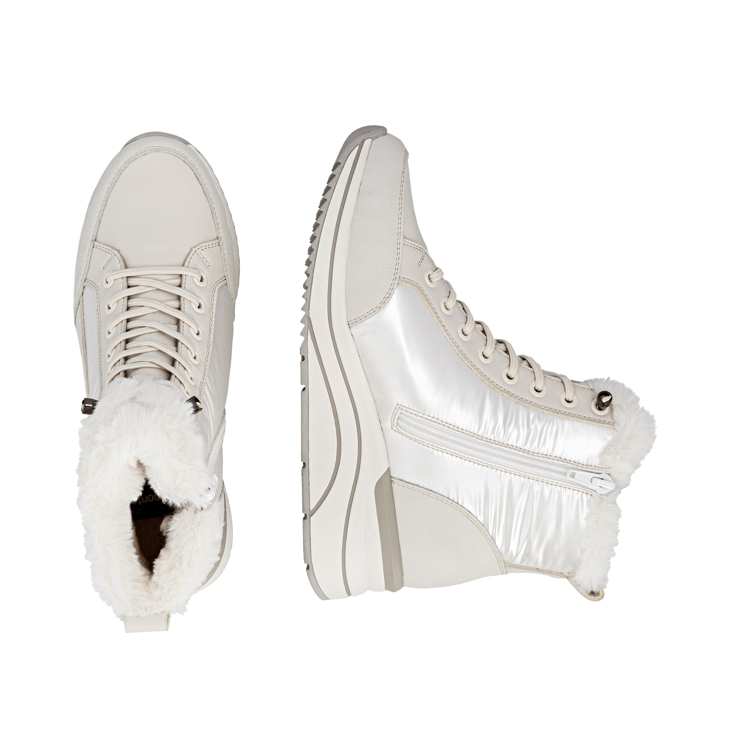 Bottes à lacets 'D0T80' REMONTE en blanc