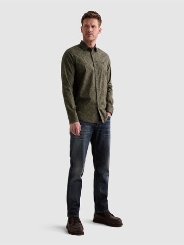 PME Legend Regular fit Button Up Shirt 'Shirt with allover print and embroidered logo' in Green