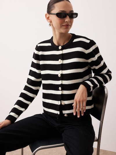 Trendyol Strickjacke in schwarz / weiß, Produktansicht