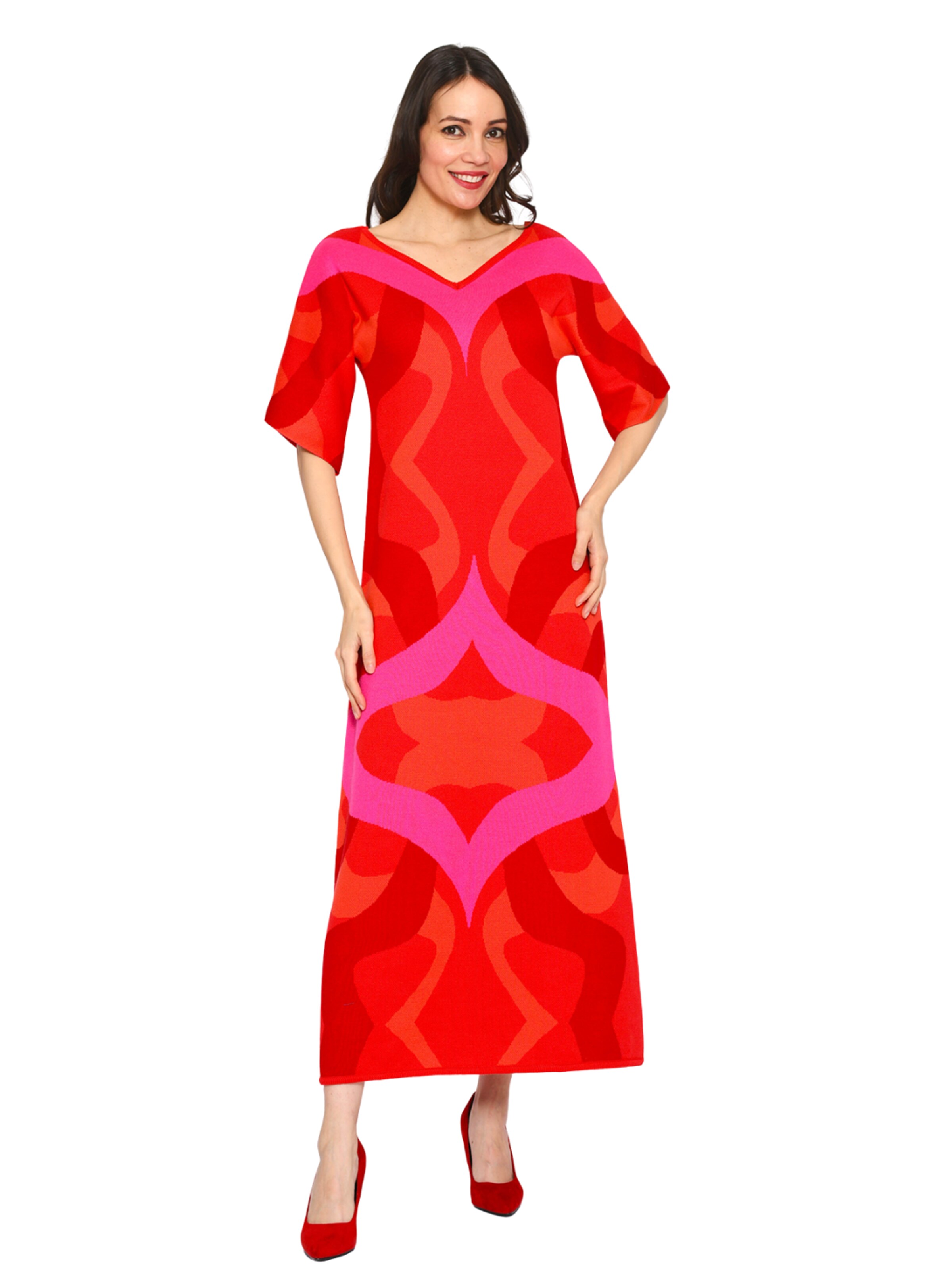 Csillag Zsuzsi - Vestido de punto 'Dreamgate - Tulip' en rojo