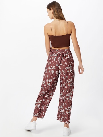 ABOUT YOU Wide leg Pleated Pants 'Viviana' in Brown