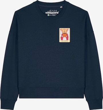 Sweat-shirt 'Tarot The Coffee ' Watapparel en bleu : devant