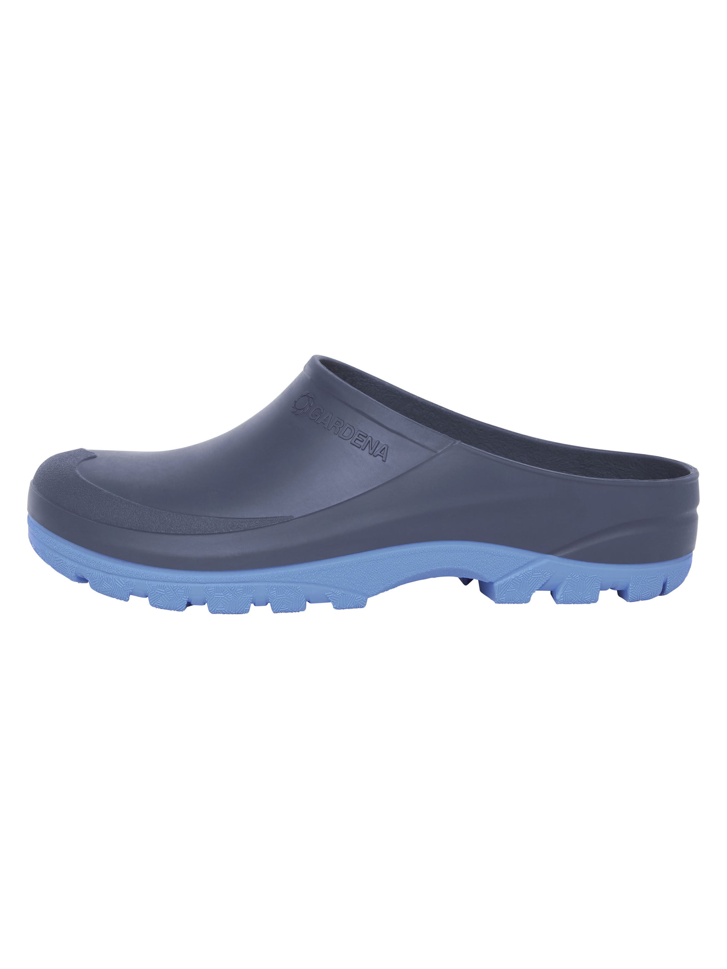 Gardena Clogs in Blau: Vorderseite