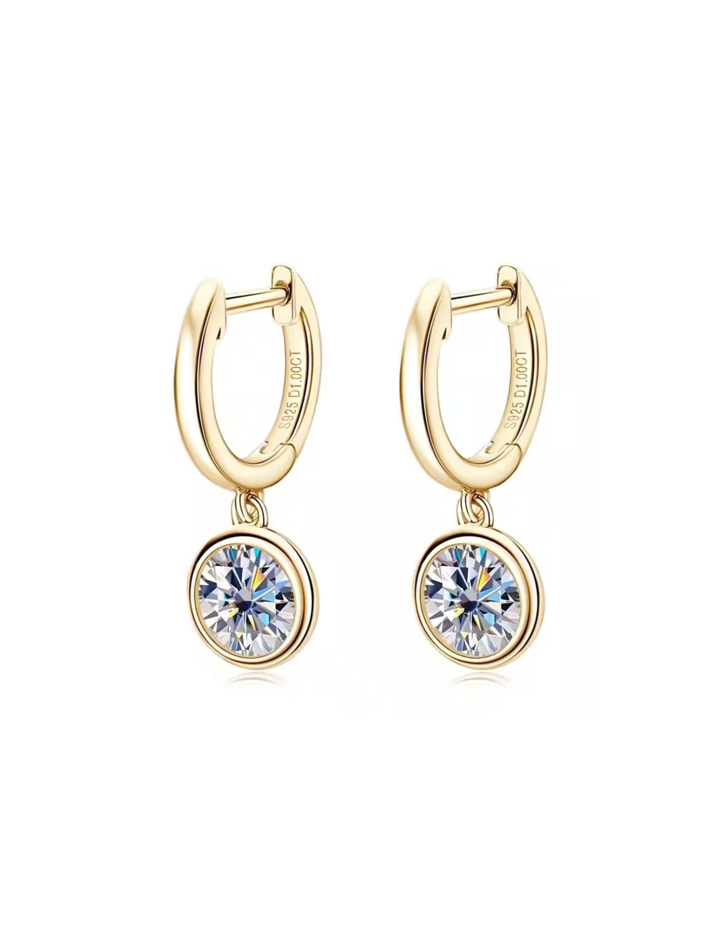 ROUGEMONT Jewellery Earrings 'Funkelnde Moissanit' in Gold: front
