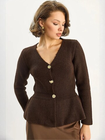 Bianco Lucci Strickjacke in Braun: Vorderseite