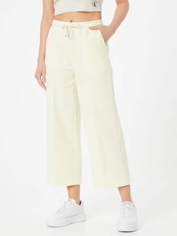 Wide leg Pantaloni de la Calvin Klein pe bej: față