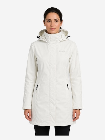 deproc Winterjas 'Outdoorparka LAVAL LONG Damen Outdoorjacke, Regenjacke' in Wit: voorkant